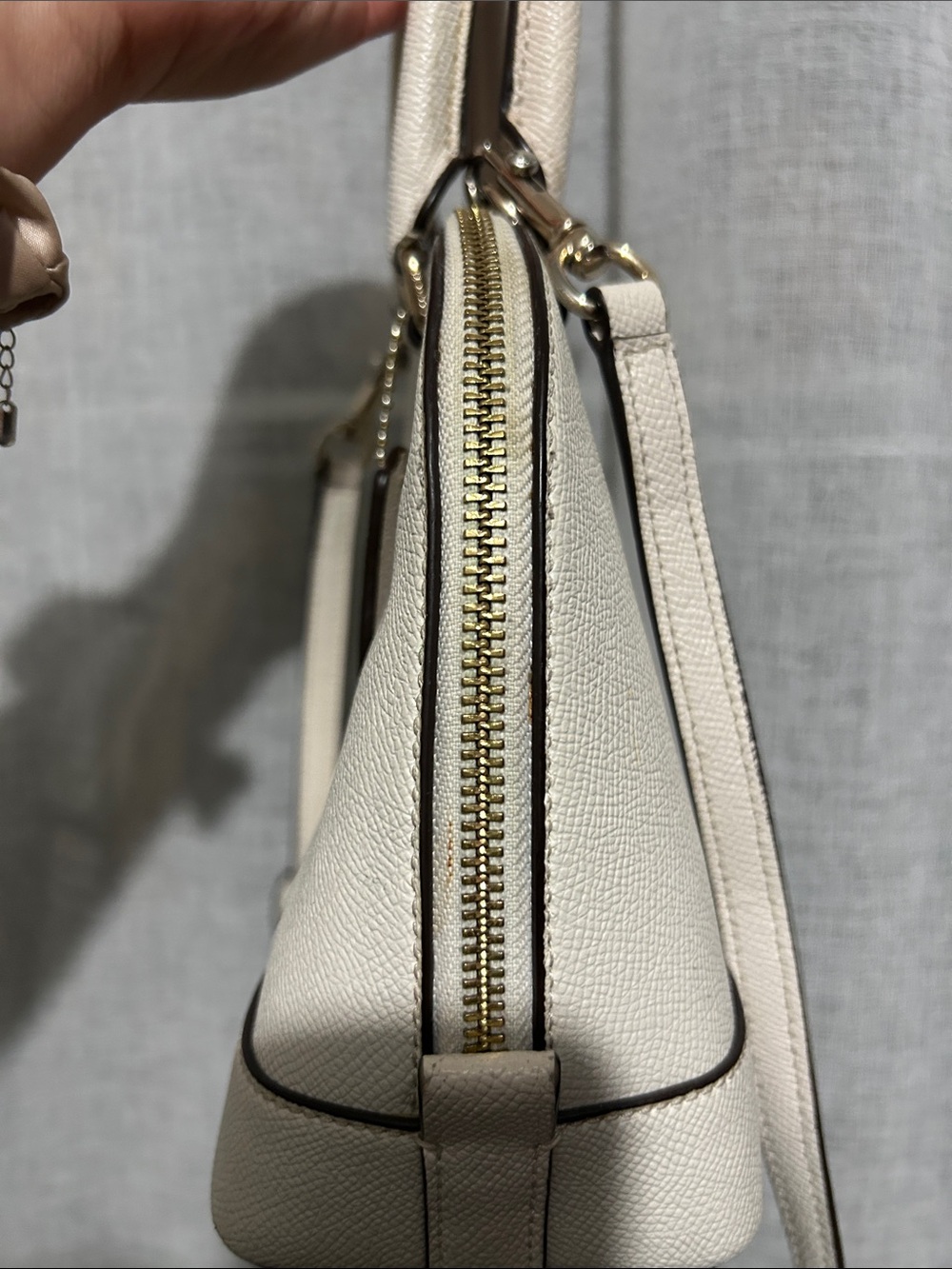 Coach Cream Pebbled Leather Dome Satchel - Picture 8 of 10